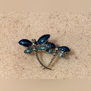 Elegant Blue Dragonfly Brooch